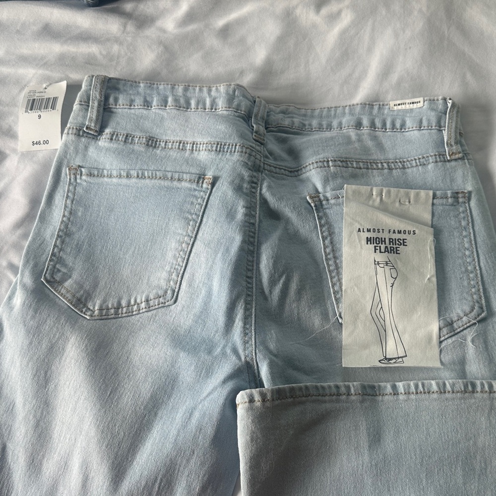 Almost Famous Light Wash High-Rise Flare Jeans
